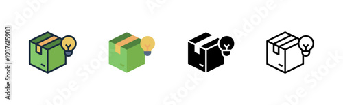 product innovation icon. package idea launch. creative development. business growth. various style icon design. vector illustration