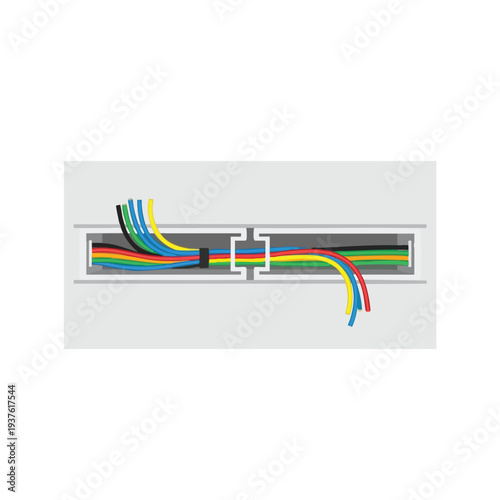 Colorful Ethernet Cable with Stripped Wires for Network Wiring and Connectivity