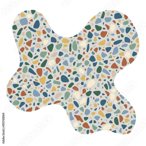 terrazzo abstract stone mosaic pattern shape illustration