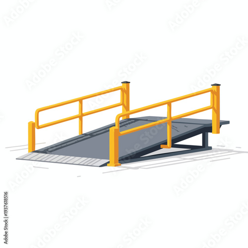 Accessible Handicap Ramp with Safety Railings for Safe Entry and Exit