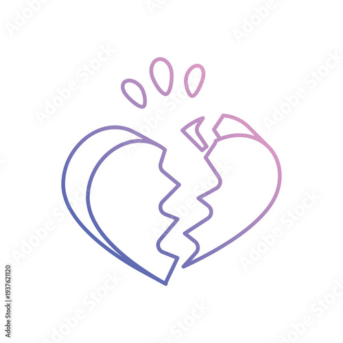 Broken Heart icon clean and modern vector illustration