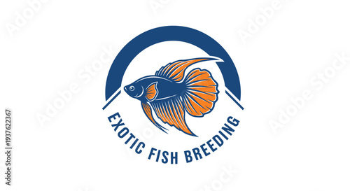 Exotic Fish Breeding Logo Design Element.