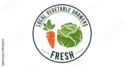 Fresh Carrot and Cabbage Logo Design.