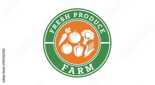 Fresh Produce Farm Logo Design Element.