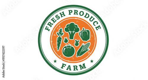 Fresh Produce Farm Logo with Vegetables 1.