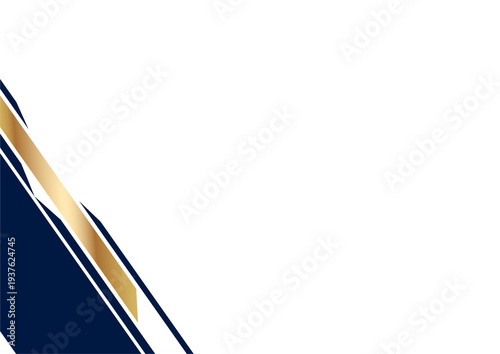 landscape Abstract Geometric Shapes Certificate background with Gold and Navy Blue Accents.