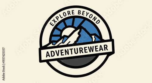 Adventurewear Logo with Mountain Illustration.