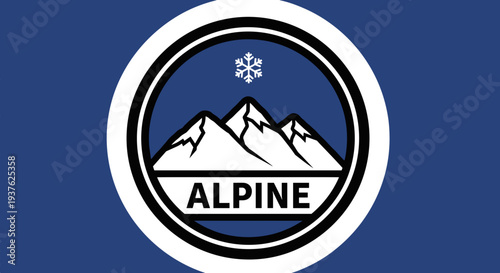 Alpine Mountain Logo Design Element.
