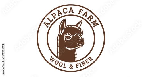 Alpaca Farm Wool Fiber Logo Design.