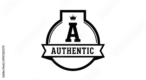 Authentic Logo Design with Crown Emblem.
