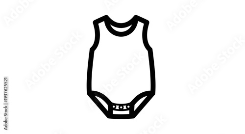 Black Outline Baby Bodysuit Illustration.