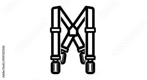 Black Suspenders with Clips and Straps.