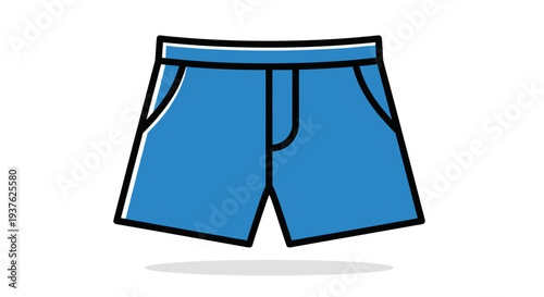 Blue Cartoon Shorts Illustration Design Element.