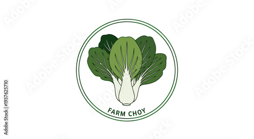 Bok Choy Vegetable Logo Design Element.