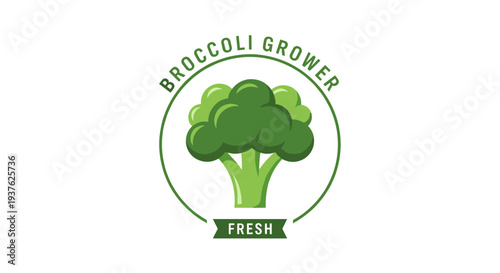Broccoli Logo Design Fresh Green Vegetable.