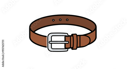 Brown Leather Belt with Silver Buckle.