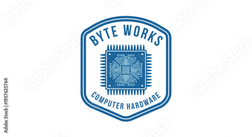 Byte Works Computer Hardware Logo Design.