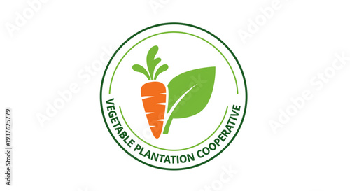 Carrot and Leaf Logo Design Element.
