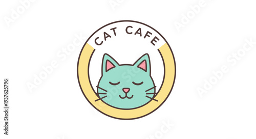 Cartoon Cat Face Logo Design Element 1.