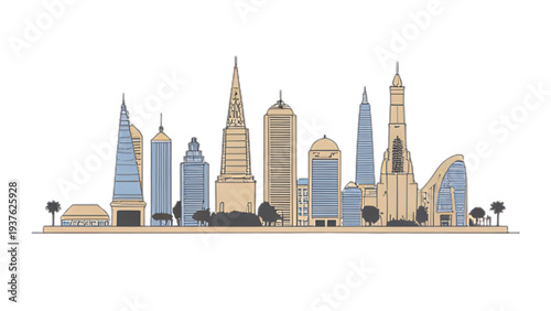 iconic architectural buildings amidst the urban landscape that offer beautiful tourist views.