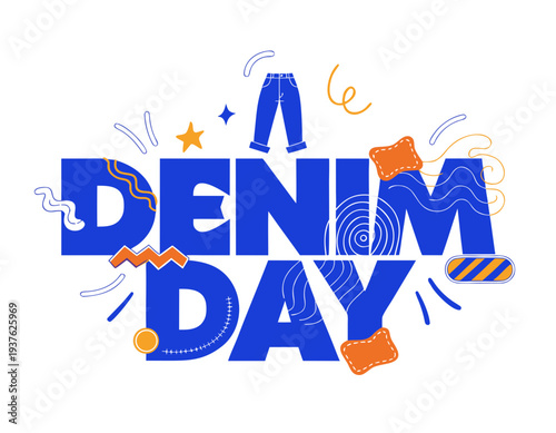 DENIM DAY vector illustration isolated on white background