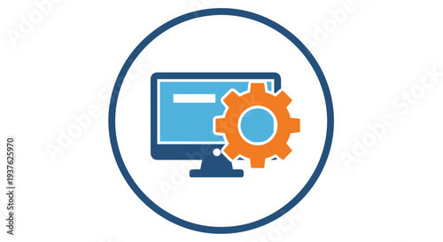 Computer Monitor with Gear Icon Setting.