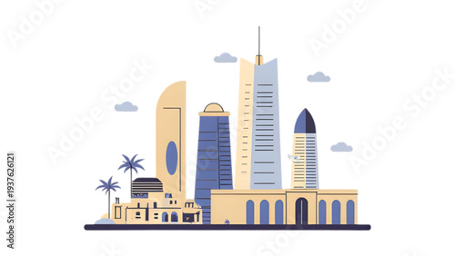 vector illustration of a building in dubai