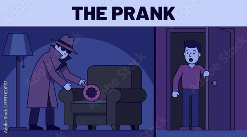 Detective Investigating Crime Scene at Home.