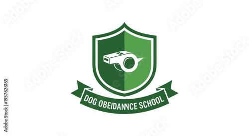Dog Obedience School Green Shield Logo Design.