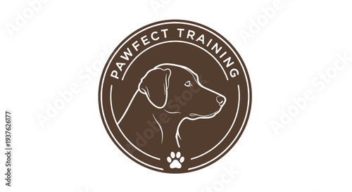 Dog Training Logo Design with Paw Print.