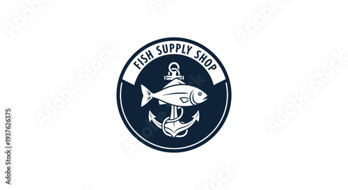 Fish Supply Shop Logo Design Illustration.