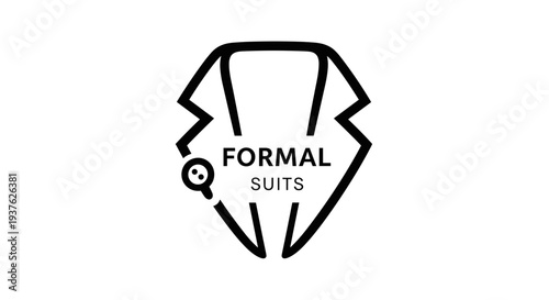 Formal Suit Icon with Magnifying Glass.