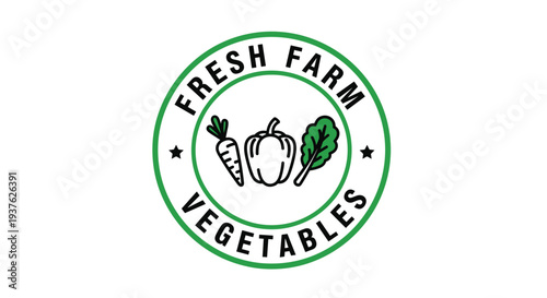 Fresh Farm Vegetables Logo Design Element.