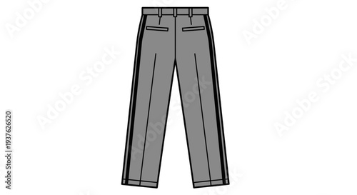 Gray Trousers Illustration Front View Design.