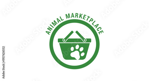 Green Animal Marketplace Logo with Paw.