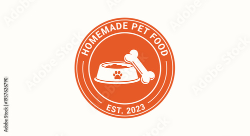 Homemade Pet Food Logo Design Illustration.