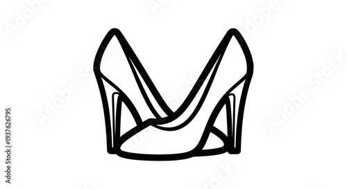 High Heel Shoes Fashion Illustration Design.