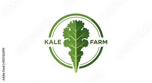 Kale Farm Logo with Green Leaf.