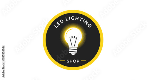 LED Light Bulb Logo Design Element.