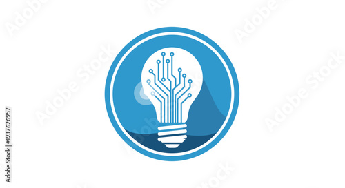 Light Bulb Icon with Circuit Board.