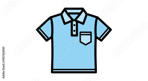Light Blue Polo Shirt with Pocket.