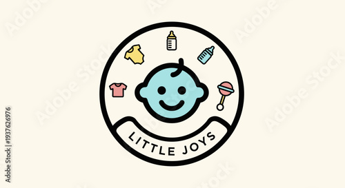 Little Joys Baby Logo Design Elements.