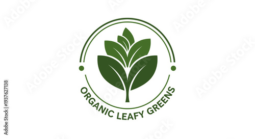 Organic Leafy Greens Logo Design Element.