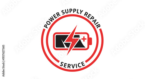Power Supply Repair Service Logo Design.