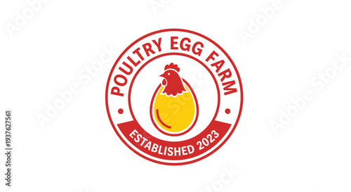 Poultry Egg Farm Logo with Chicken.