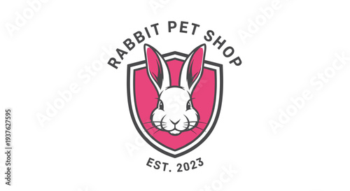 Rabbit Pet Shop Logo with Rabbit Head.
