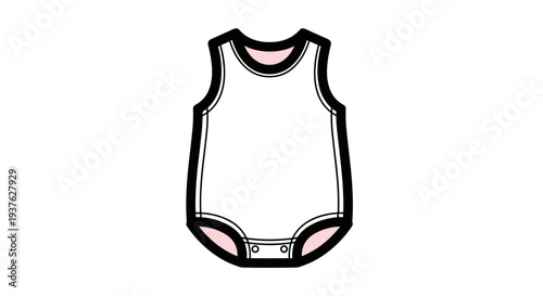 Simple Black and White Baby Romper.