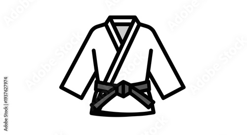 Simple Black and White Karate Uniform.