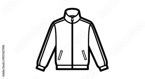 Simple Black and White Jacket Illustration.