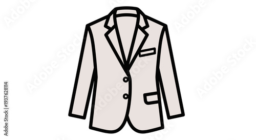 Simple Illustration of a Blazer Jacket.
